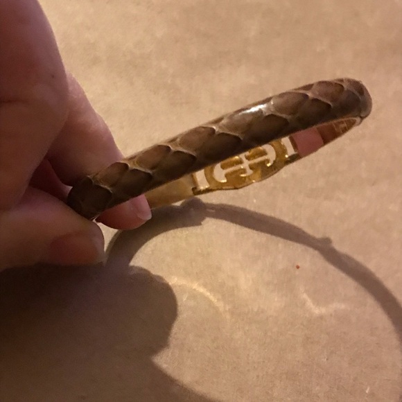 Vintage Gucci tan snakeskin and 24K Gold plated bracelet - Picture 8 of 12